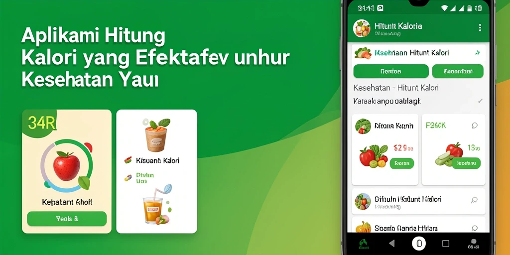 Tampilan antarmuka aplikasi Hitung Kalori 34R yang sederhana dan informatif.