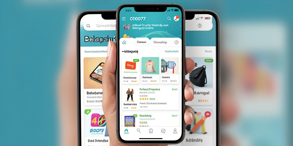 Antarmuka aplikasi COO77 untuk pengalaman belanja dan dropship yang efisien.