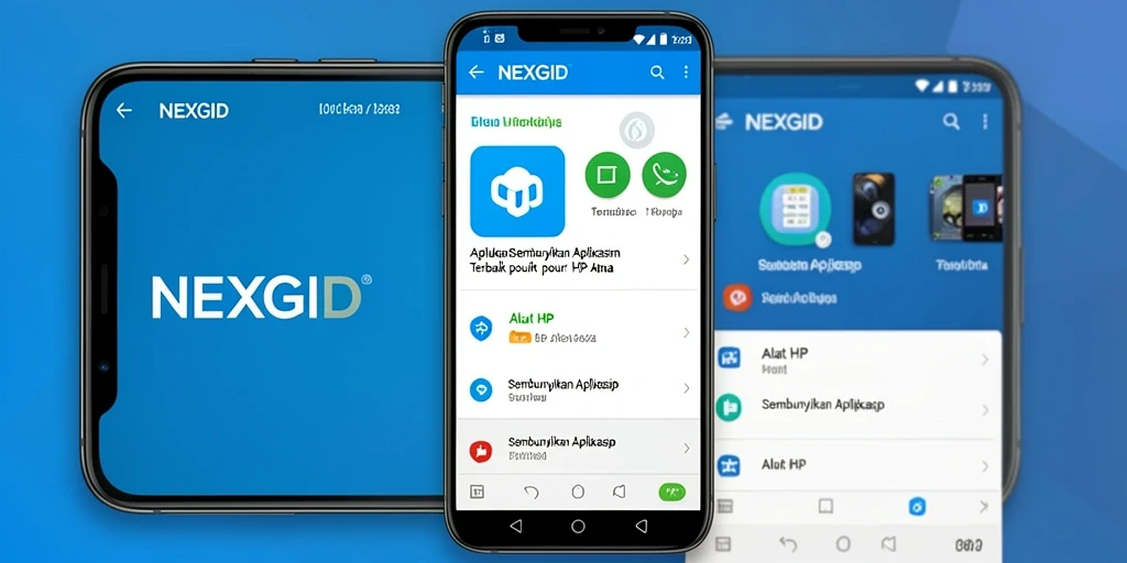 Tampilan utama NEXGID dengan fitur Sembunyikan Aplikasi.