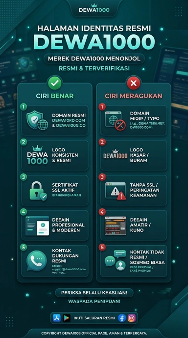 Tampilan kanal resmi dewa1000