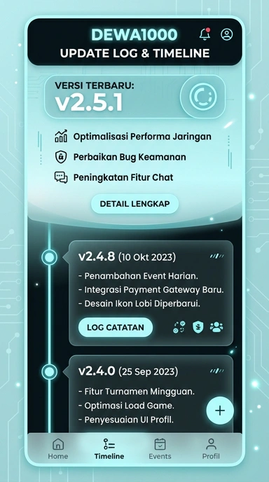 Tampilan riwayat versi dewa1000